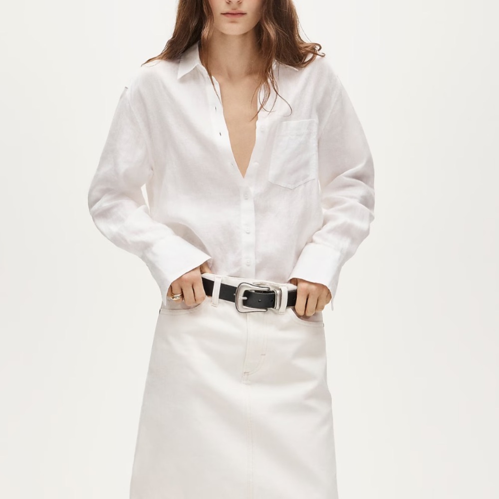J. Crew Garçon classic shirt in Baird McNutt Irish Linen Women’s Size 0